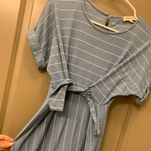 Blue stripped midi dress!